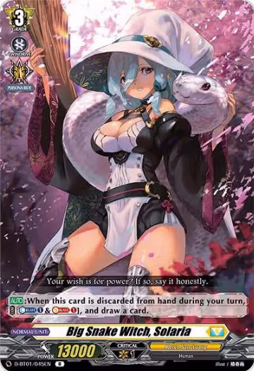 Big Snake Witch, Solaria (D-BT01/045EN), D-BT01: Genesis of the Five Greats — Vanguard card price