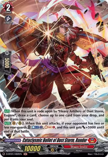 Cataclysmic Bullet of Dust Storm, Randor (Holo) (D-BT01/H02EN), D-BT01: Genesis of the Five Greats — Vanguard card price