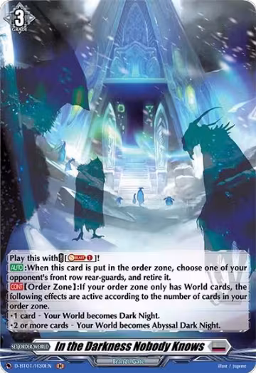 In the Darkness Nobody Knows (Holo) (D-BT01/H30EN), D-BT01: Genesis of the Five Greats — Vanguard card price