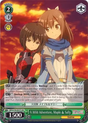 A Wild Adventure, Maple & Sally (SR) (BFR/S78-E037S SR), I Don't Want to Get Hurt, so I'll Max Out My Defense — Weiß Schwarz card price