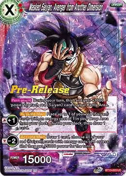 Masked Saiyan, Avenger from Another Dimension (BT13-003), Supreme Rivalry Pre-Release Cards — DB Super card price