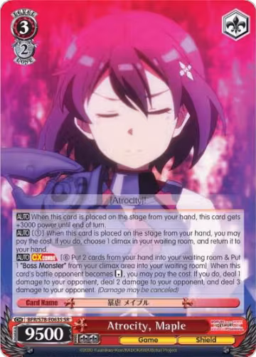 Atrocity, Maple (SR) (BFR/S78-E063S SR), I Don't Want to Get Hurt, so I'll Max Out My Defense — Weiß Schwarz card price
