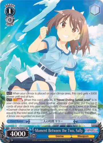 Moment Between the Two, Sally (SR) (BFR/S78-E080S SR), I Don't Want to Get Hurt, so I'll Max Out My Defense — Weiß Schwarz card price