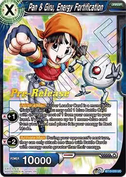 Pan & Giru, Energy Fortification (BT13-033), Supreme Rivalry Pre-Release Cards — DB Super card price