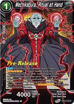 Mechikabura, Ritual at Hand (BT13-143), Supreme Rivalry Pre-Release Cards — DB Super card price