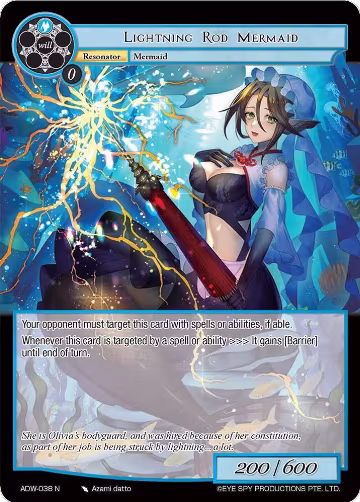 Lightning Rod Mermaid (ADW-038), Assault into the Demonic World — Force of Will card price