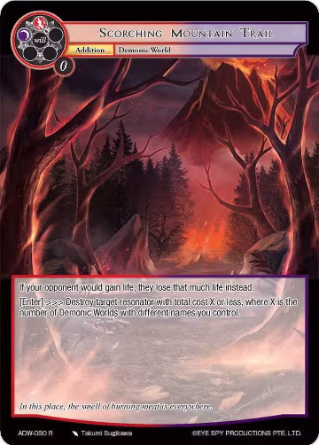 Scorching Mountain Trail (ADW-090), Assault into the Demonic World — Force of Will card price