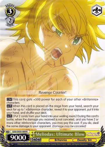 Meliodas: Ultimate Blow (SDS/SX03-009 R), The Seven Deadly Sins — Weiß Schwarz card price