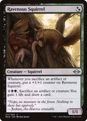 Ravenous Squirrel (211), Modern Horizons 2 — Magic card price
