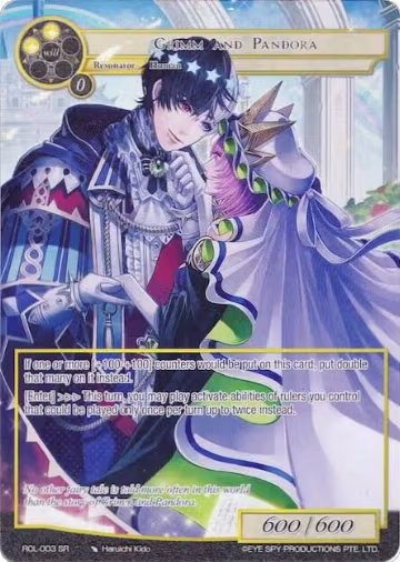 Grimm and Pandora (Full Art) (ROL-003), Rebirth of Legend — Force of Will card price