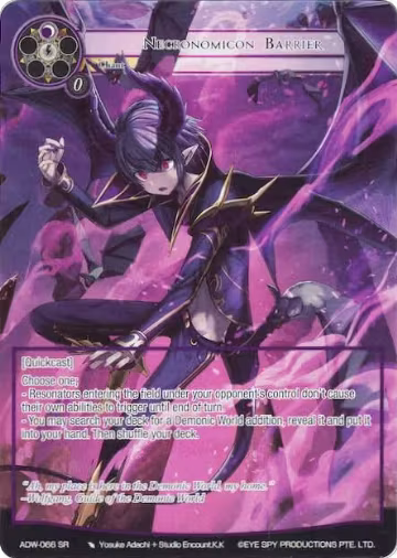 Necronomicon Barrier (Full Art) (ADW-066), Assault into the Demonic World — Force of Will card price