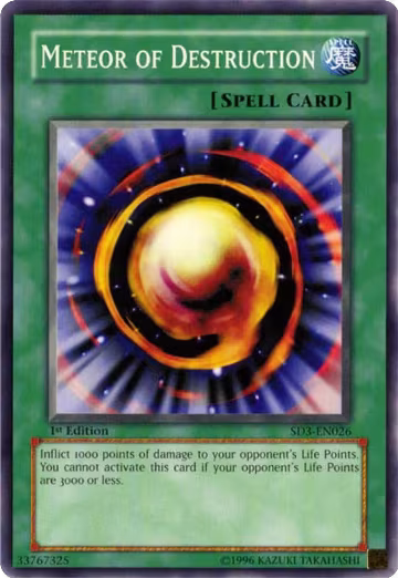 Meteor of Destruction (SD3-EN026), Structure Deck: Blaze of Destruction — Yu-Gi-Oh! card price