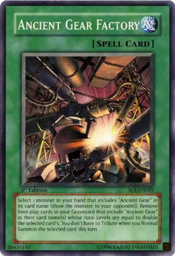 Ancient Gear Factory (SOI-EN039), Shadow of Infinity — Yu-Gi-Oh! card price