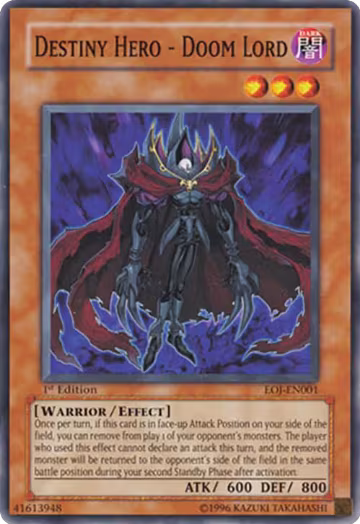 Destiny Hero - Doom Lord (EOJ-EN001), Enemy of Justice — Yu-Gi-Oh! card price