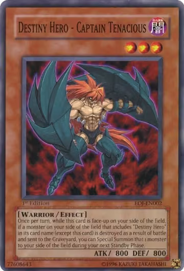 Destiny Hero - Captain Tenacious (EOJ-EN002), Enemy of Justice — Yu-Gi-Oh! card price