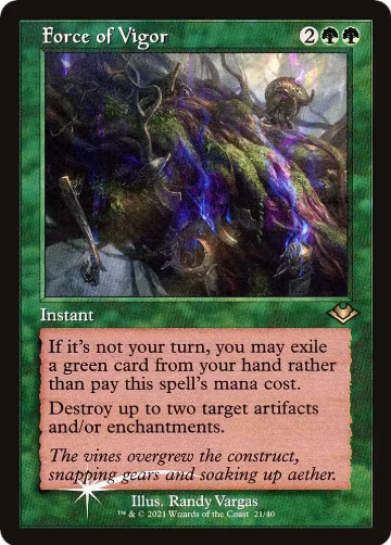 Force of Vigor (Retro Frame) (21), Modern Horizons — Magic card price