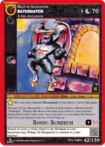 Batsquatch (42), Cryptid Nation: Kickstarter Edition — MetaZoo card price