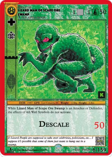 Lizard Man Of Scape Ore Swamp (6), Cryptid Nation: Kickstarter Edition — MetaZoo card price