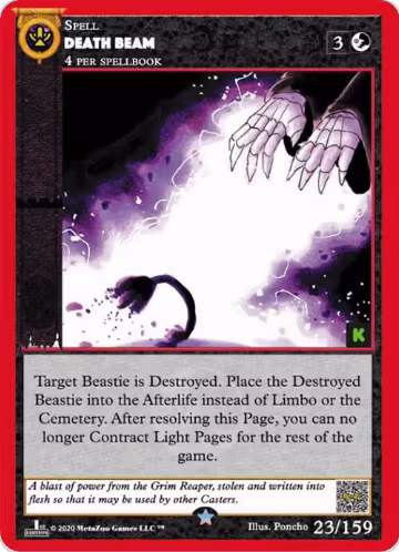Death Beam (23), Cryptid Nation: Kickstarter Edition — MetaZoo card price