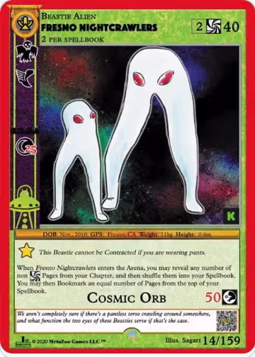 Fresno Nightcrawlers (14), Cryptid Nation: Kickstarter Edition — MetaZoo card price