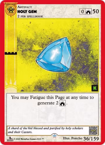 Holy Gem (36), Cryptid Nation: Kickstarter Edition — MetaZoo card price