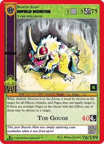 Enfield Monster (76), Cryptid Nation: Kickstarter Edition — MetaZoo card price