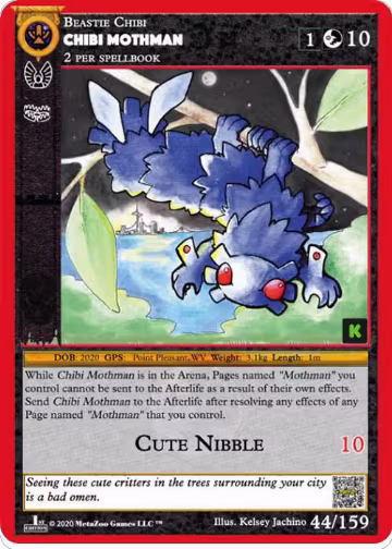 Chibi Mothman (44), Cryptid Nation: Kickstarter Edition — MetaZoo card price