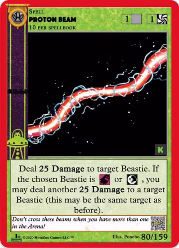 Proton Beam (80), Cryptid Nation: Kickstarter Edition — MetaZoo card price