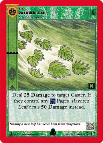 Razored Leaf (7), Cryptid Nation: Kickstarter Edition Tribal Theme Decks — MetaZoo card price