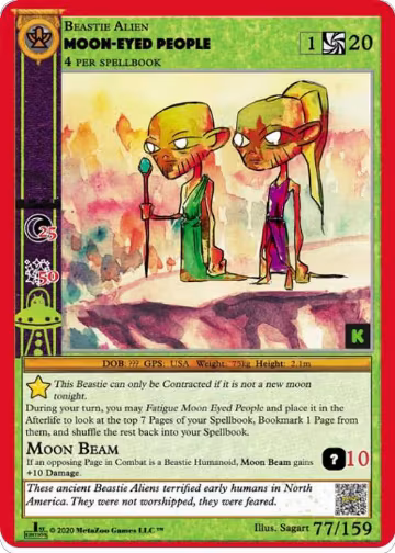 Moon-Eyed People (77), Cryptid Nation: Kickstarter Edition — MetaZoo card price