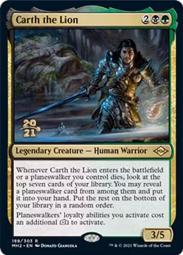 Carth the Lion (189), Prerelease Cards — Magic card price