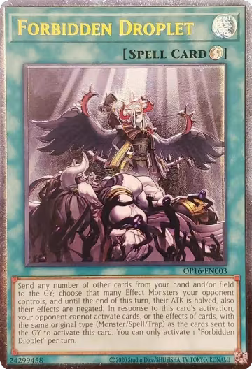 Forbidden Droplet (UTR) (OP16-EN003), OTS Tournament Pack 16 — Yu-Gi-Oh! card price