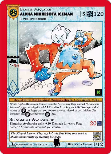 Alpha Minnesota Iceman (1), Cryptid Nation: Kickstarter Edition Tribal Theme Decks — MetaZoo card price