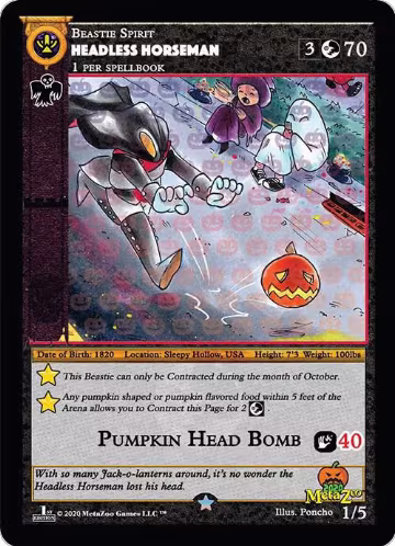 Headless Horseman (First Edition) (1/5), Holiday Promos — MetaZoo card price