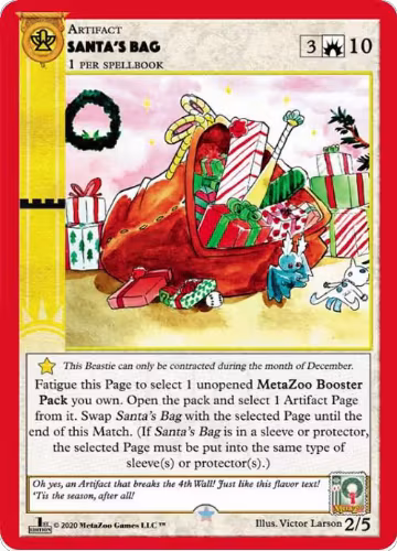 Santa's Bag (First Edition) (2/5), Holiday Promos — MetaZoo card price