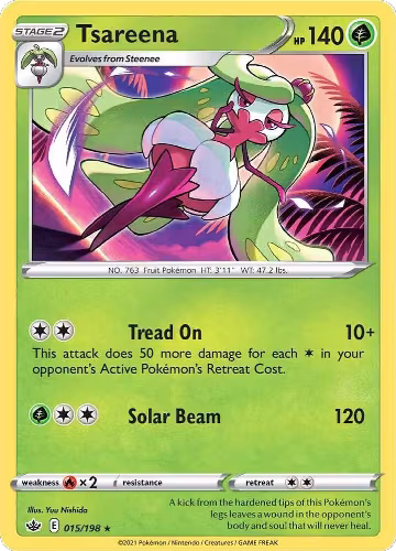 Tsareena (015/198), Chilling Reign — Pokémon card price