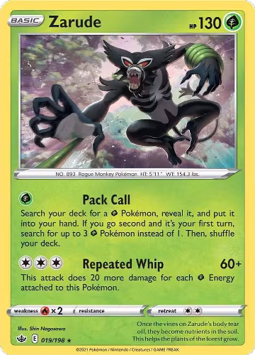 Zarude (019/198), Chilling Reign — Pokémon card price