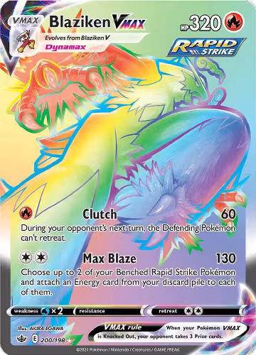 Blaziken VMAX (Secret) (200/198), Chilling Reign — Pokémon card price