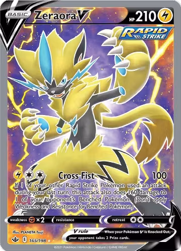 Zeraora V (Full Art) (165/198), Chilling Reign — Pokémon card price