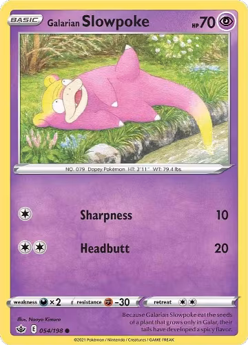 Galarian Slowpoke (054/198), Chilling Reign — Pokémon card price