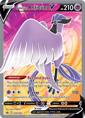 Galarian Articuno V (Full Art) (169/198), Chilling Reign — Pokémon card price