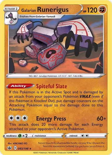 Galarian Runerigus (083/198), Chilling Reign — Pokémon card price