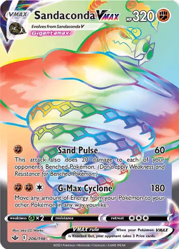 Sandaconda VMAX (Secret) (206/198), Chilling Reign — Pokémon card price