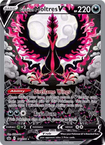 Galarian Moltres V (Alternate Full Art) (177/198) — card price
