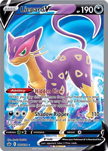 Liepard V (Full Art) (180/198), Chilling Reign — Pokémon card price