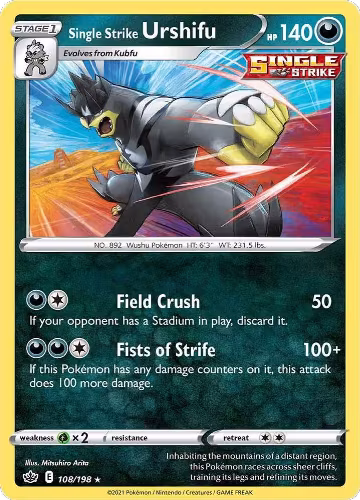 Single Strike Urshifu (108/198), Chilling Reign — Pokémon card price