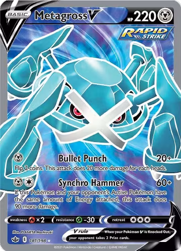 Metagross V (Full Art) (181/198), Chilling Reign — Pokémon card price
