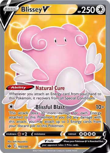 Blissey V (Full Art) (182/198), Chilling Reign — Pokémon card price