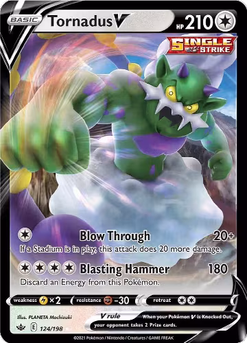 Tornadus V (124/198), Chilling Reign — Pokémon card price