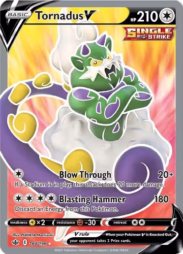 Tornadus V (Full Art) (184/198), Chilling Reign — Pokémon card price